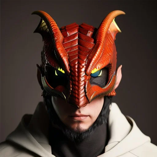 Full body Dragon man with dragon mask over his eyes and forehead, anime cool art, 12k, 3d, full head, full body