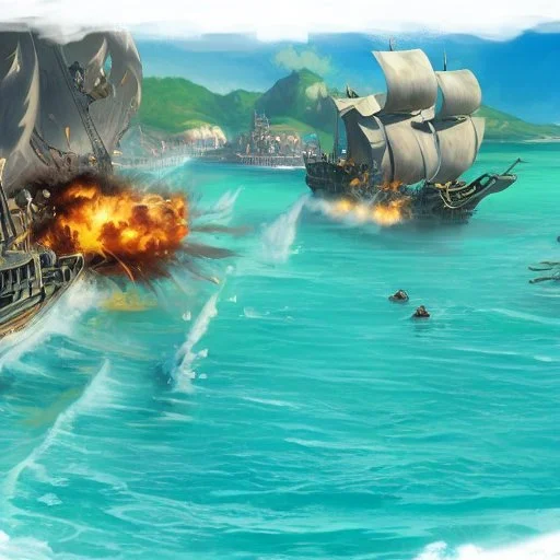 fight two of pirate ships