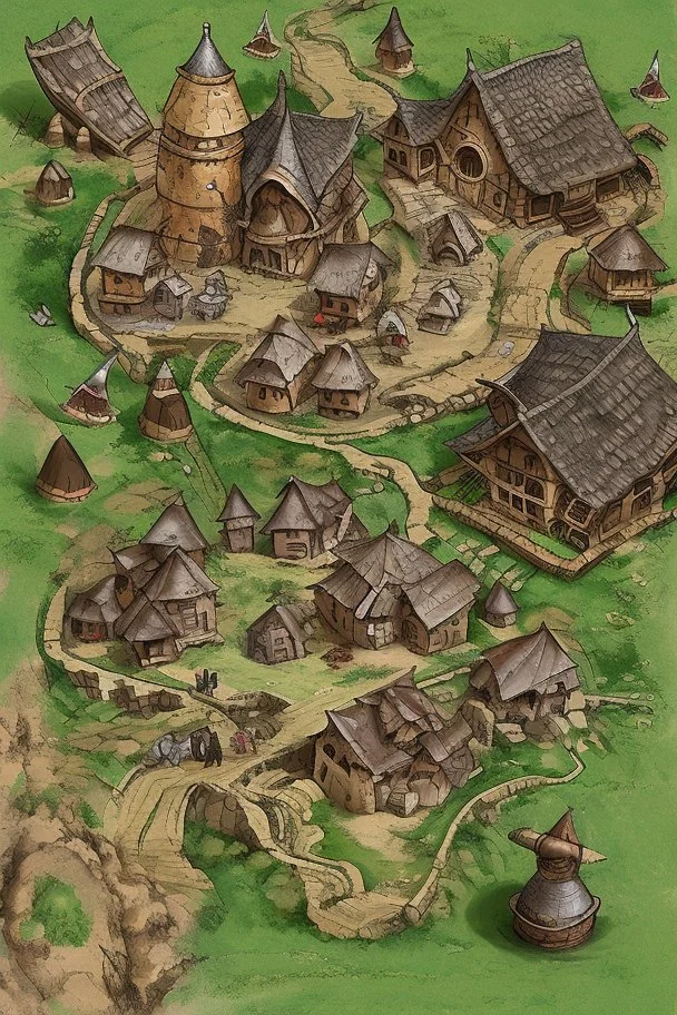 battle map dnd village