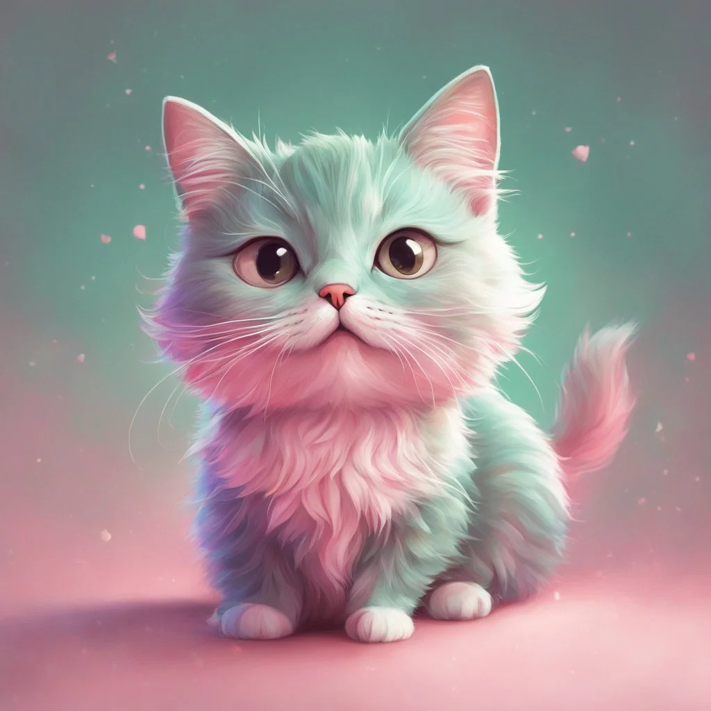 A delightful and adorable cartoon illustration featuring a cute mint-colored cat against a charming pink background, (delightful illustration:1.4), (adorable cartoon cat:1.5), (charming pink background:1.3), (expressive mint hues:1.2), inspired by the styles of cute cartoon artists, trending on ArtStation, Intricate, Sharp focus, vibrant lighting, (whimsical:1.4), (playful ambiance:1.3), (lush fur details:1.5), Cartoon, Masterful, Captivating, High Detail, Cinematic view