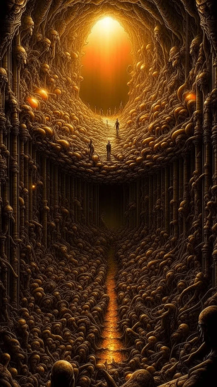oil painting of a city of gold That lies in the distance