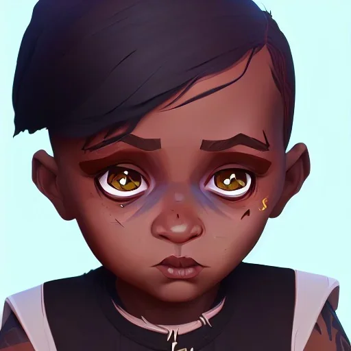 Portrait of an adorable dark skinned witch toddler