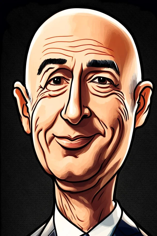 Jeff Bezos CEO, Amazon .cartoon 2d