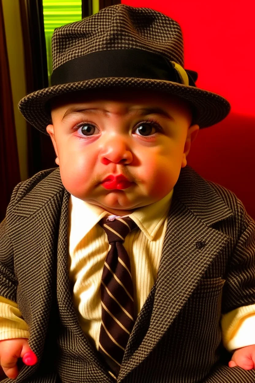 Baby Mafia boss as Al Capone