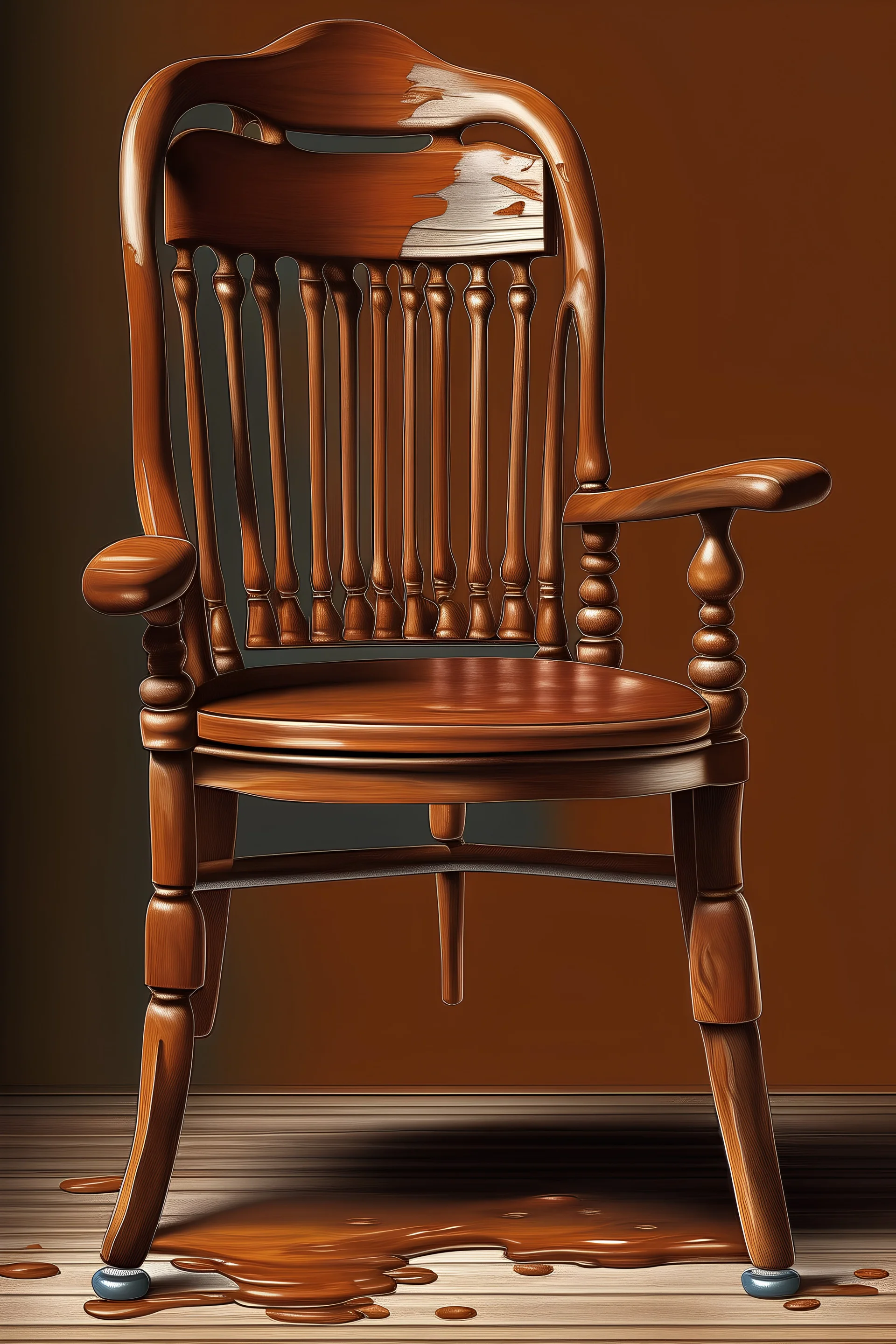 نقاشی و طراحی پوستر صندلی با رنگ قهوه ای