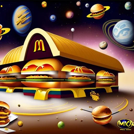 McDonalds golden arches in outer space