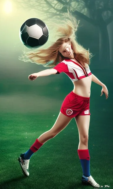 Girl with huge boobs playing soccer