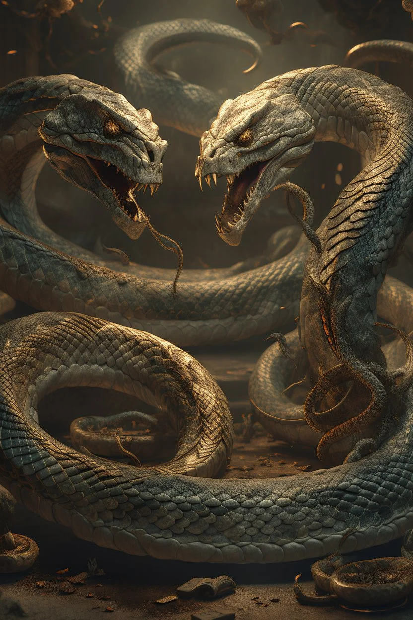 Bosch nightmares paint inf style Title: " two snakes fighting , insanely detailed octane render trending on artstation, 8k artistic photography, photorealistic concept art, soft natural volumetric cinematic perfect light, chiaroscuro, award-winning photograph, masterpiece, oil on canvas, Raphael, Caravaggio, Greg Rutkowski, people, beksinski, Giger