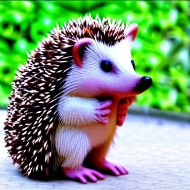 cute hedgehog on two legs humanoid