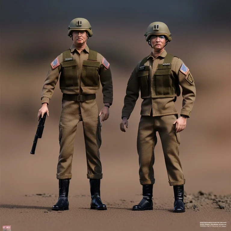 G.I. Joe toy doll army soldier, gun ,boots, helmet, Donald trump