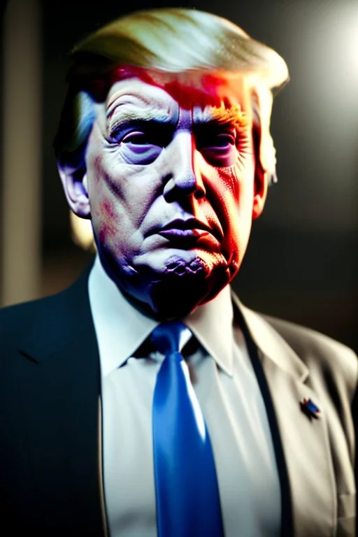 Ultra realistic image night, Donald trump zombie, suit, blood, torn arm, night, the walking dead style, dark ambient, highly detailed, White House background, concept art, unreal engine 5, ray tracing, RTX, ultra detail, volumetric lighting, high definition, high resolution.