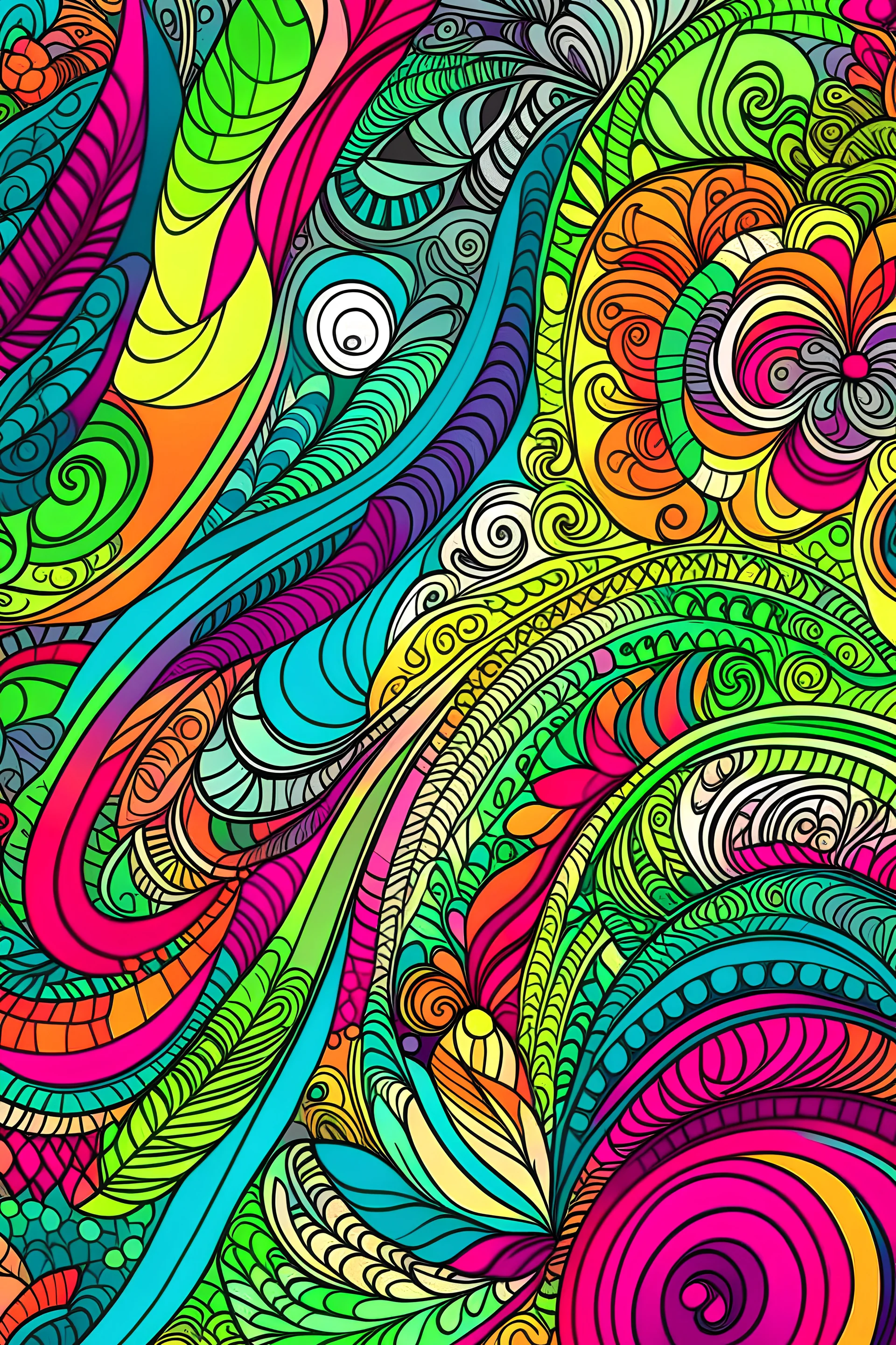 zentangle backround colorful