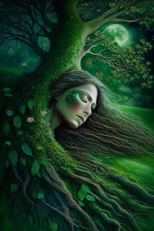 the green-eyed lady, mother nature herself bent down to kiss the earth, an ethereal youngster sleeping on an open field on the forehead and blessed him with her life, he grew roots and became a magnificent tree