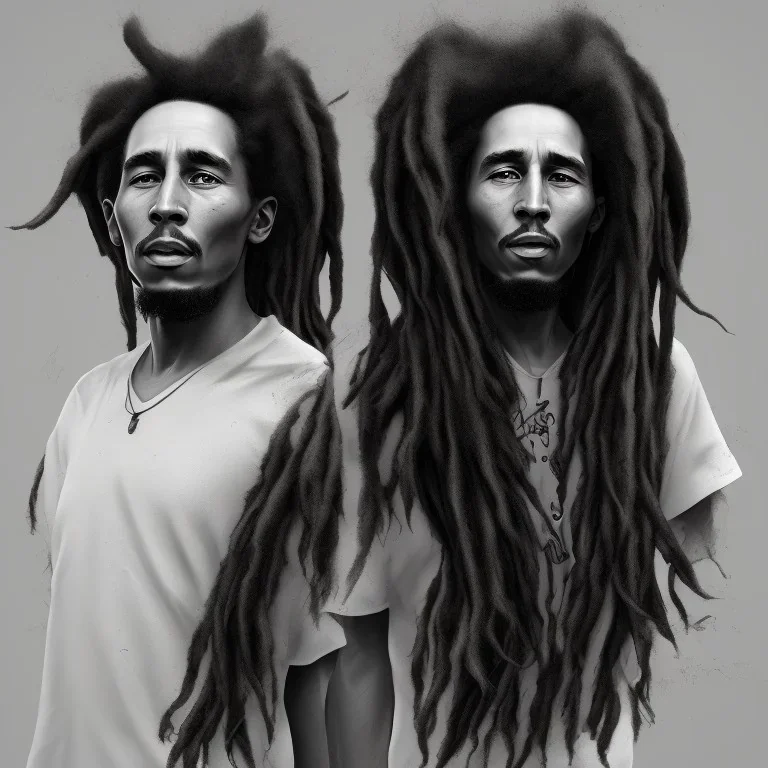 bob marley ,award winning portrait long black hair. unreal engine 5, artistic lighting, highly detailed, photorealistic, fantasy , 24mm ,