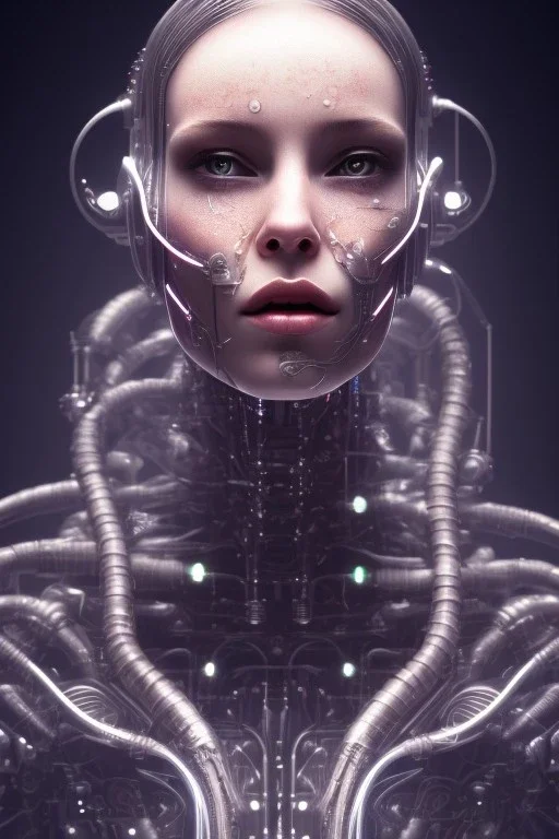 cyberpunk, head, women, portrai, open mouth, perfect skin, tron, cyborg , perfekt, real, dream, hr giger