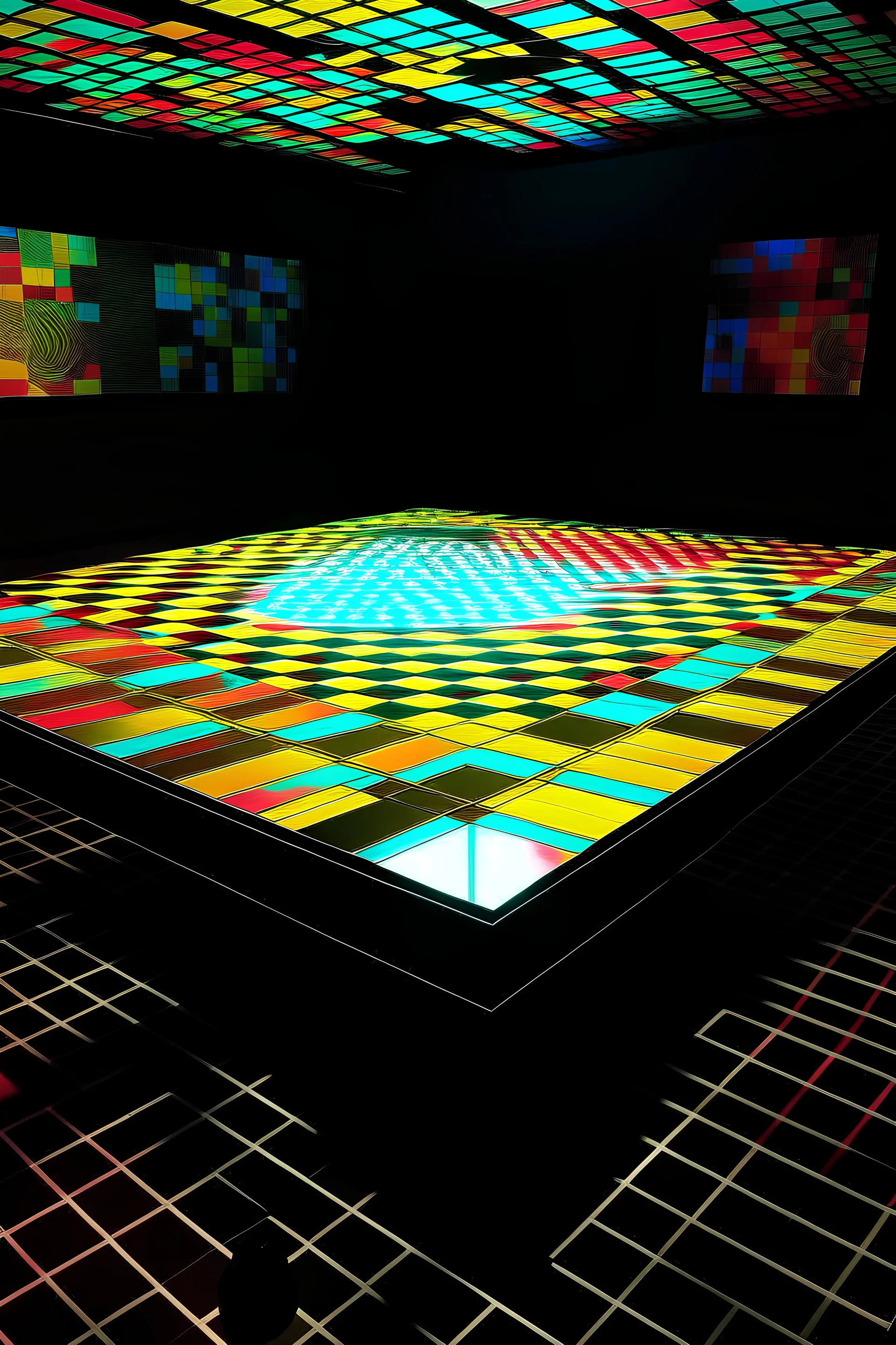 hypersurface checker board , anamorphic projection