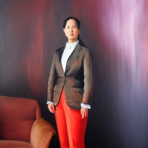 Full body portrait, painting, medium shot lady conpeitou