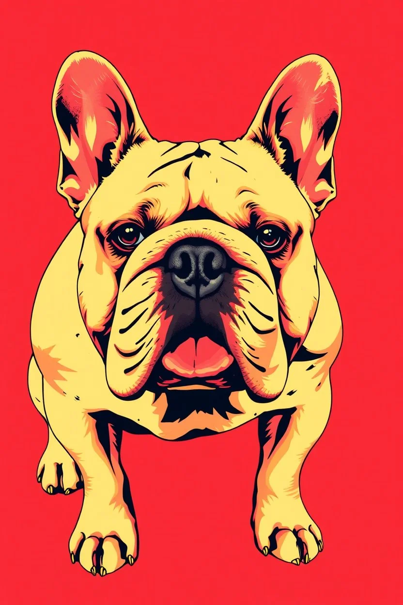 bulldog in the style of warhol