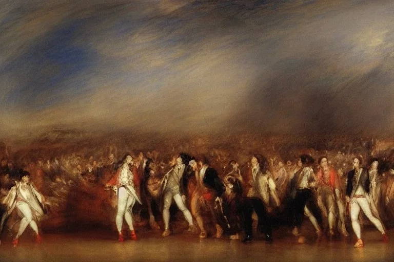 Punk band consert painted by william turner