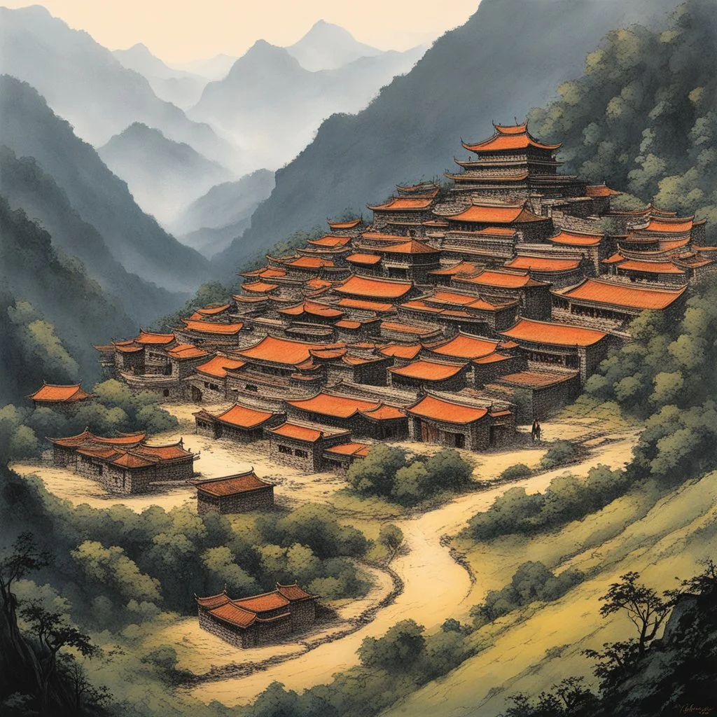 [Art by Kelley Jones] In the mountain valleys of China’s Fujian Province, large, rammed earth fortresses lay abandoned