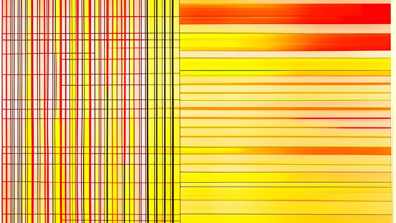 Cross Hatching; Ilya Bolotowsky; Abstract Art; Gradient From Pale Yellow To Orange To Red