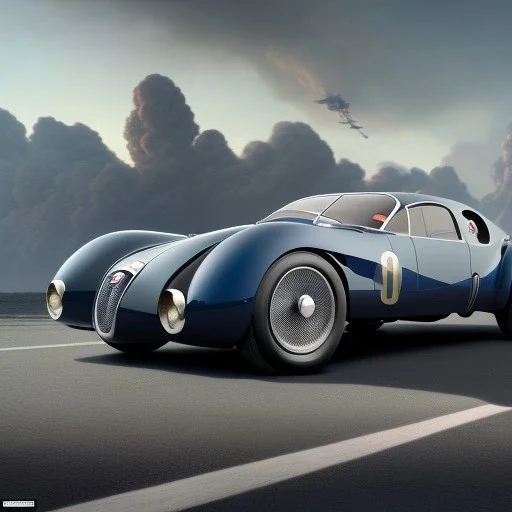 hyperrealism Drawing of '1936 Bugatti Type 57SC Atlantic', three quarter frontal aerial view, by gaston bussiere, greg rutkowski, yoji shinkawa, yoshitaka amano, tsutomu nihei, donato giancola, tim hildebrandt,oil on canvas, cinematic composition,Sharp detail,extreme detail,fit full head inside picture,16k