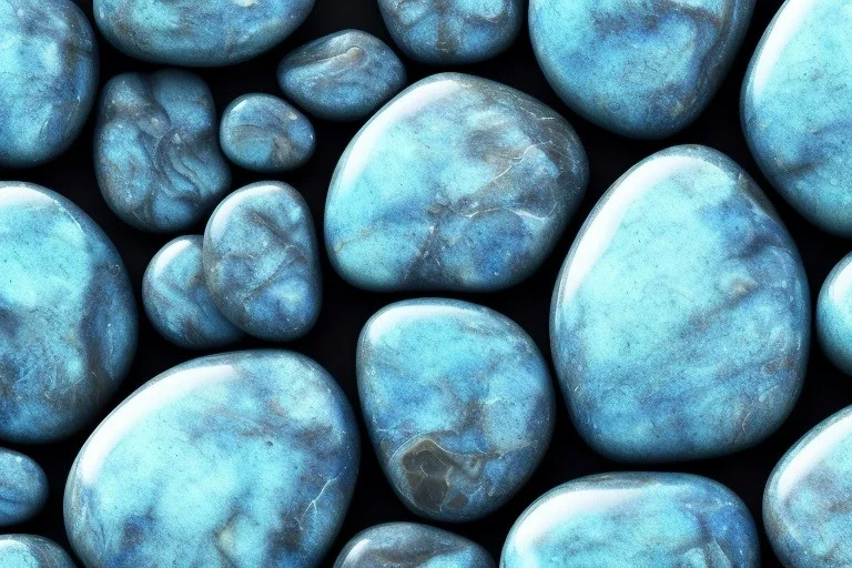 Blue raindrops on a rock, close up view, photo quality, stone marble, ultra realistic