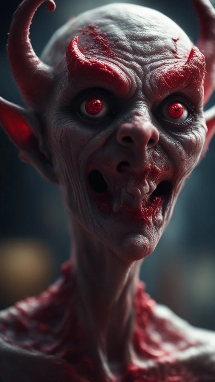 lipstick faced demon from the movie "insidious", bokeh like f/0.8, tilt-shift lens 8k, high detail, smooth render, down-light, unreal engine, prize winning