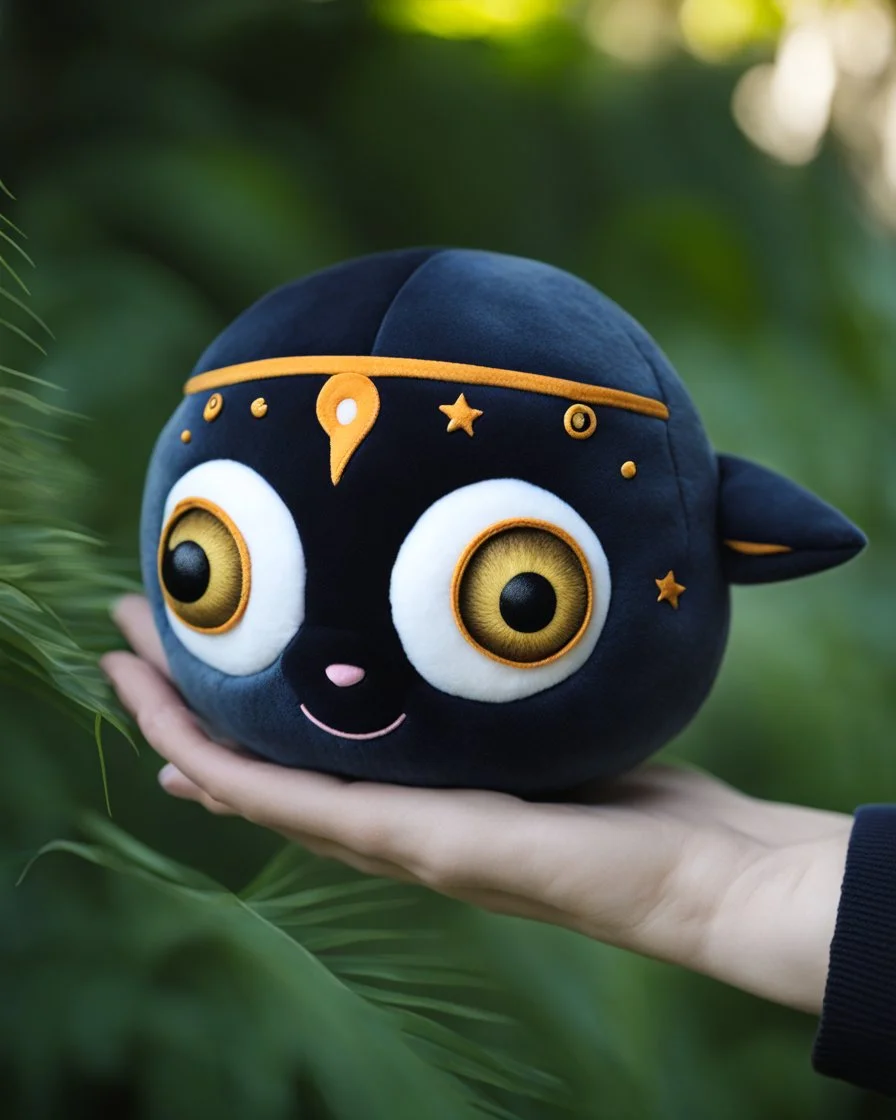 Moonfuzzle plushie, intricately detailed, cute, adorable, fluffy, full moon, large eyes