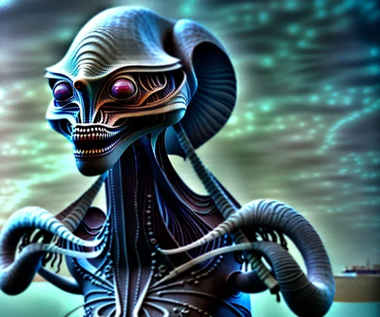 occult alien, 8K, photo realistic, highly detailed