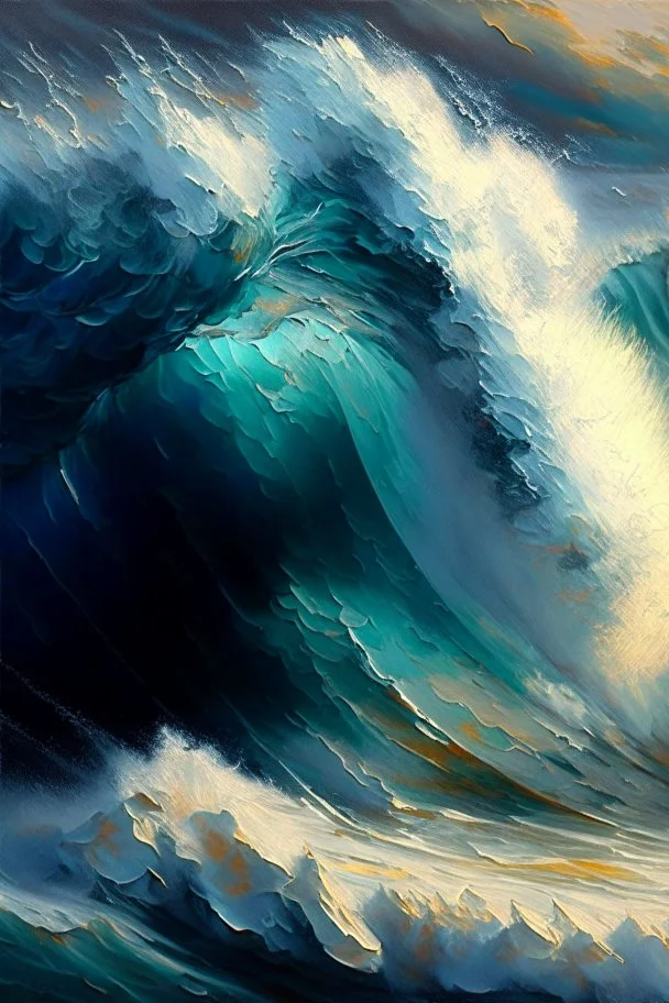 waves art painting rough