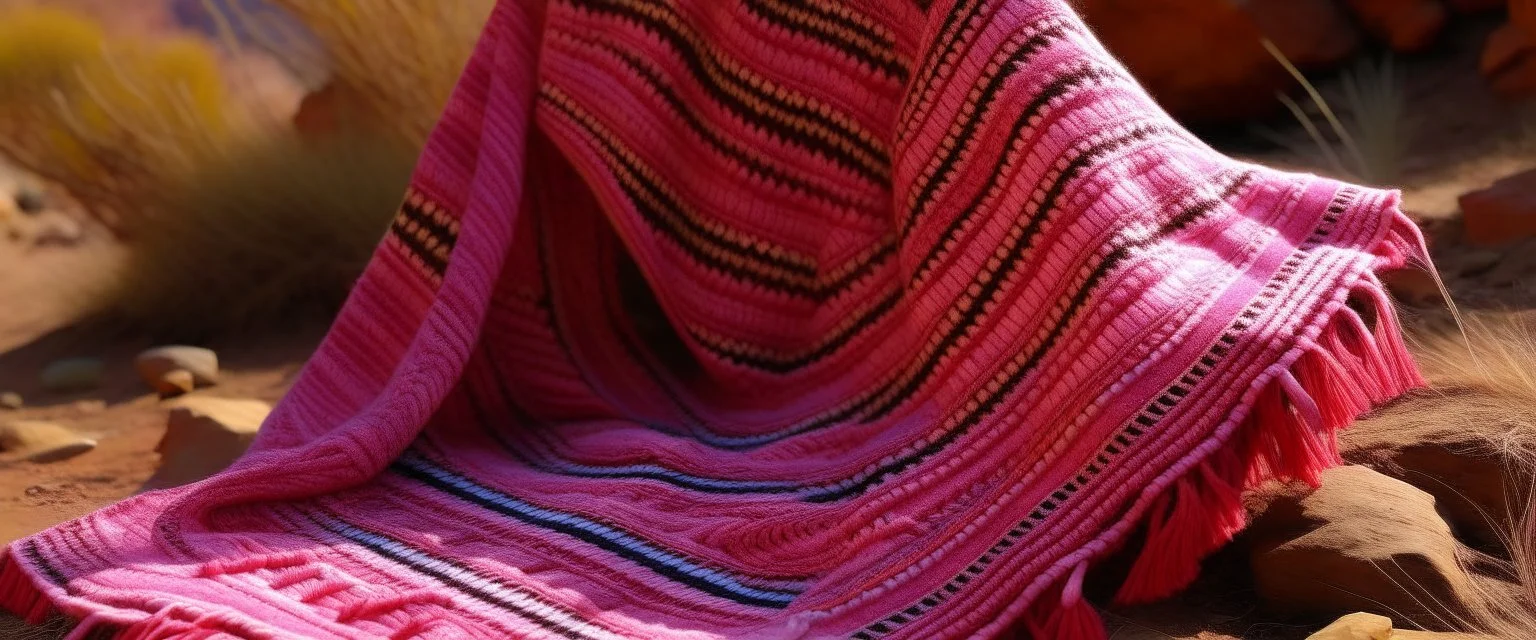 A pink magical realm designed in Navajo yarn