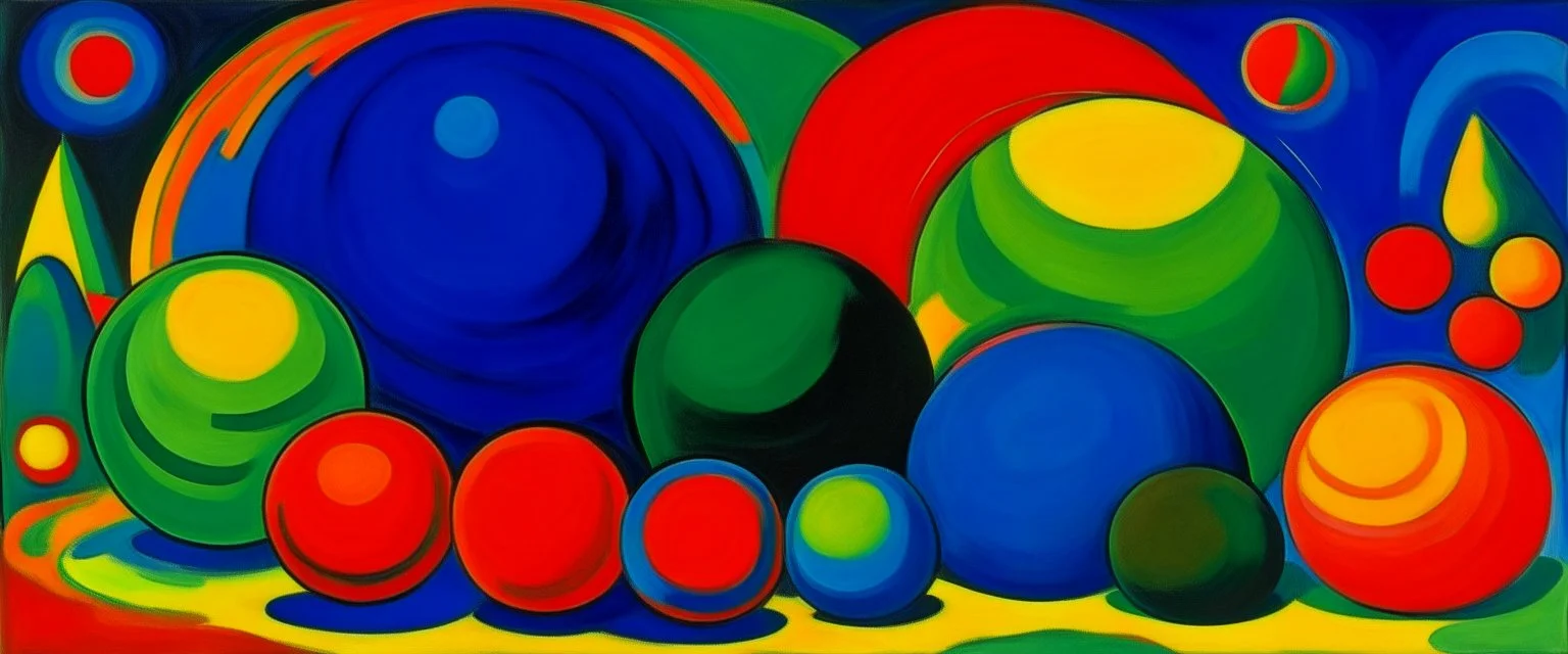 Space filled with spectacled planets painted by Alexej von Jawlensky