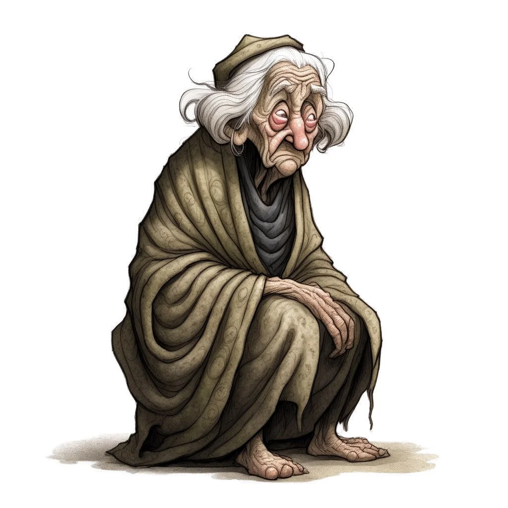 A figure that embodies discretion in the form of an old woman