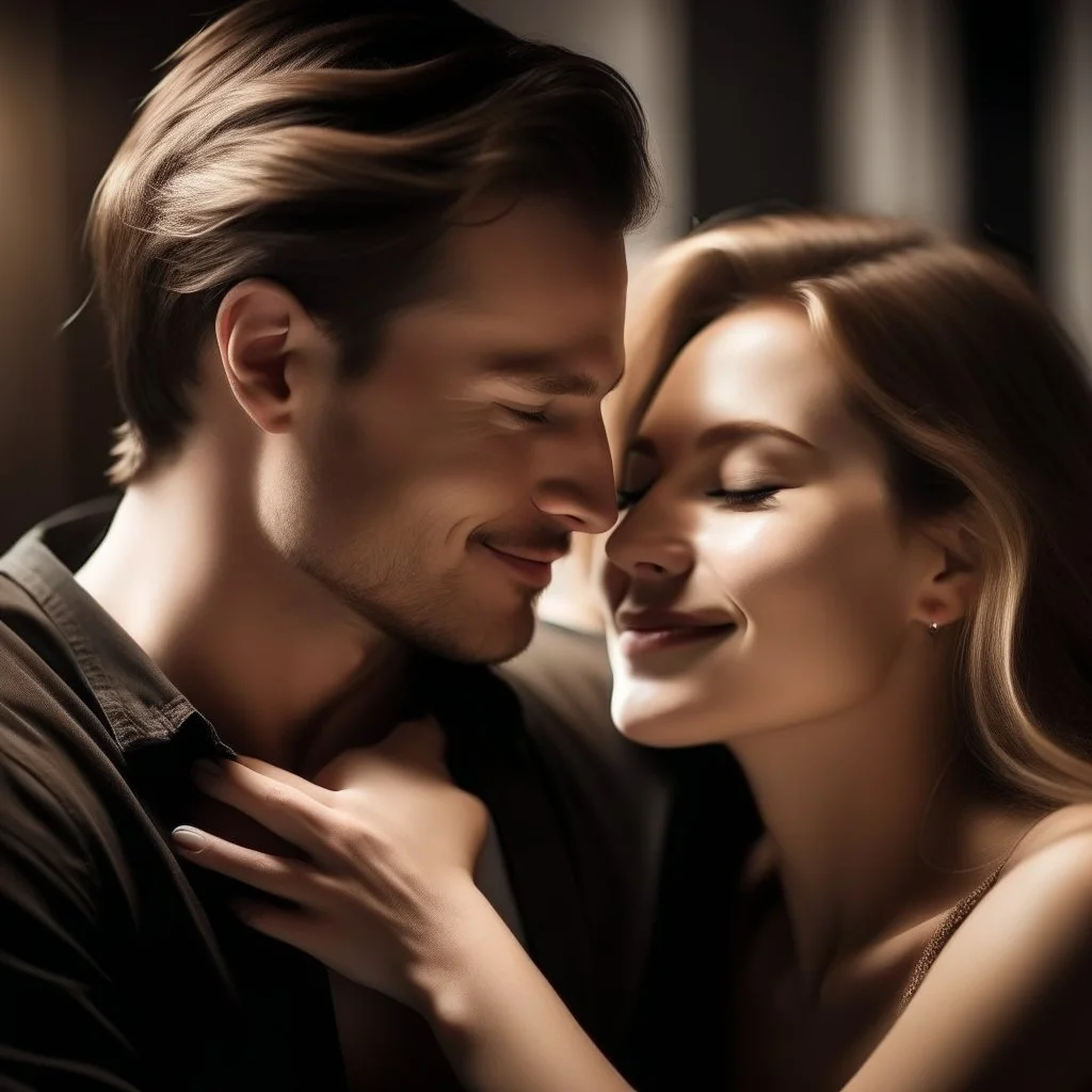 man and woman romancing