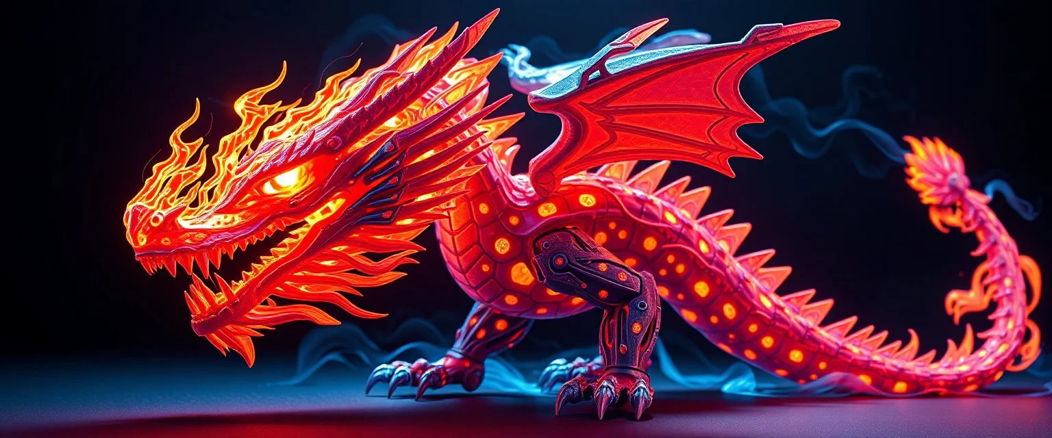 blue print of the fire breathing dragon robot