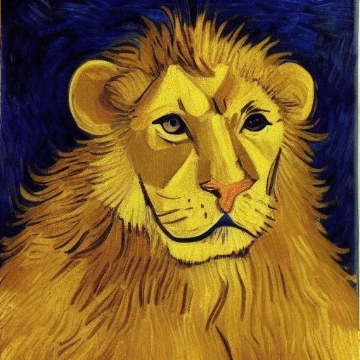 portrait of a lion Vincent van Gogh style