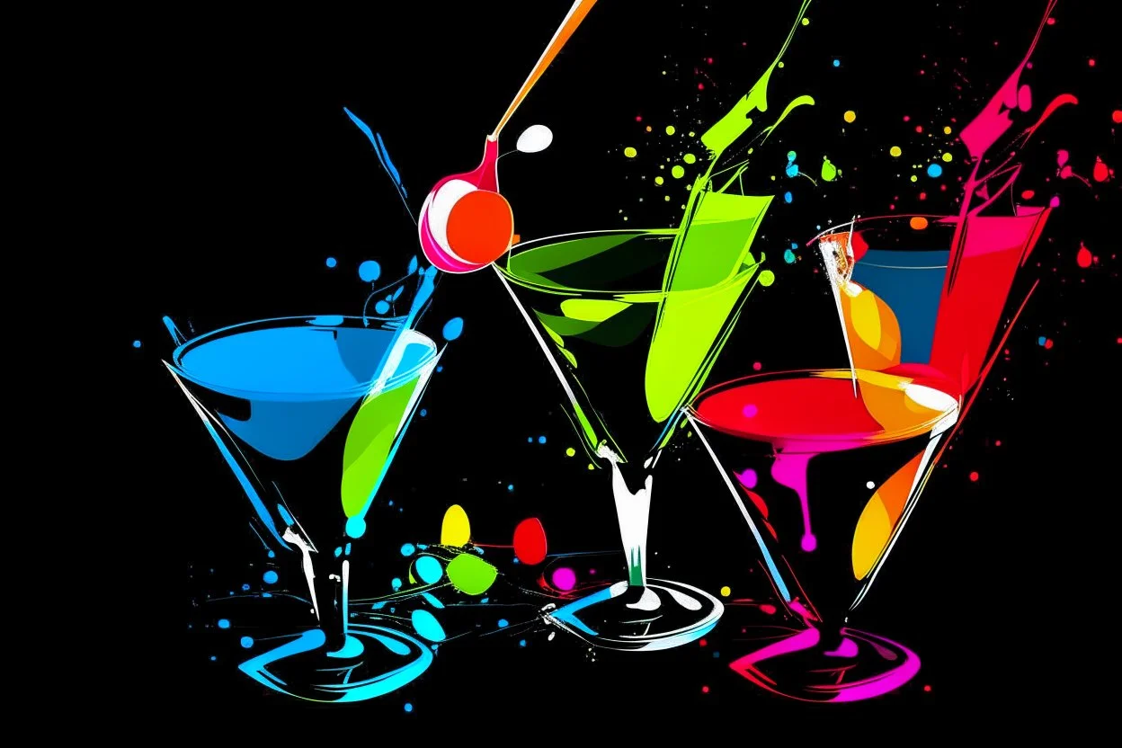 party fun drinking all night simple 3 colour style of piccaso