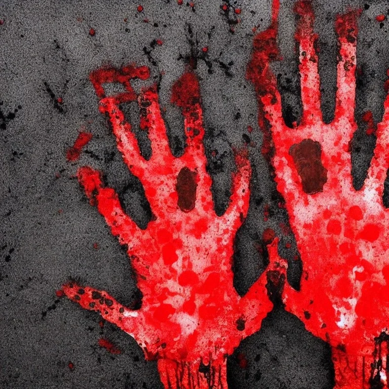 bloody handprints. background must be total white