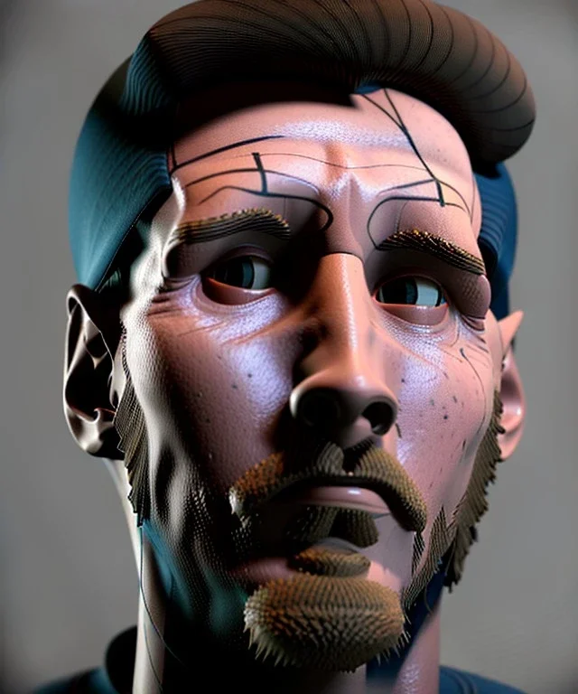 Simetric Realistic, Lionel Messi, roman bust, marble material. God light. 4k resolution, intricate details, ornate details, soft lighting, unreal engine 5.