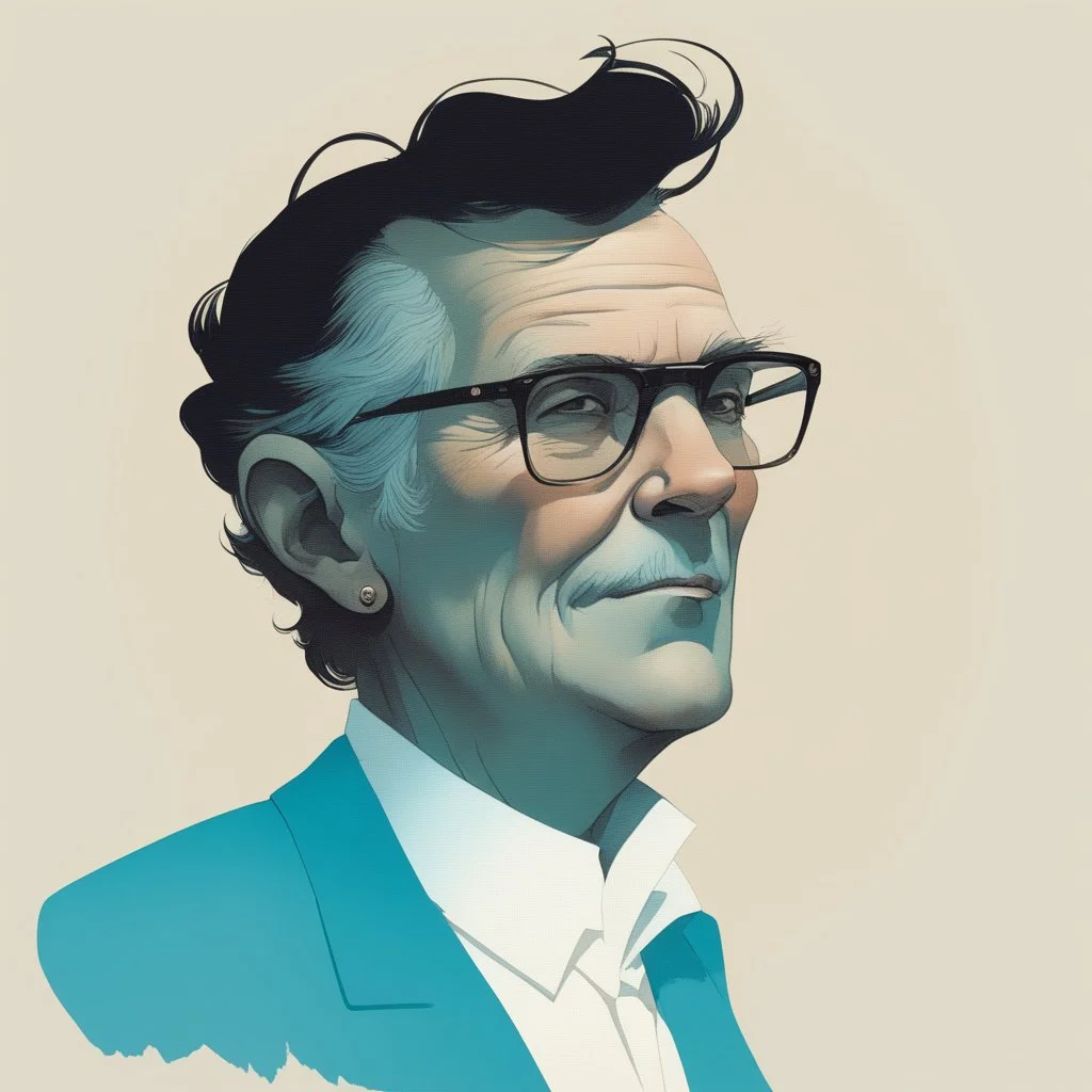 Waze profile [art by René Gruau]