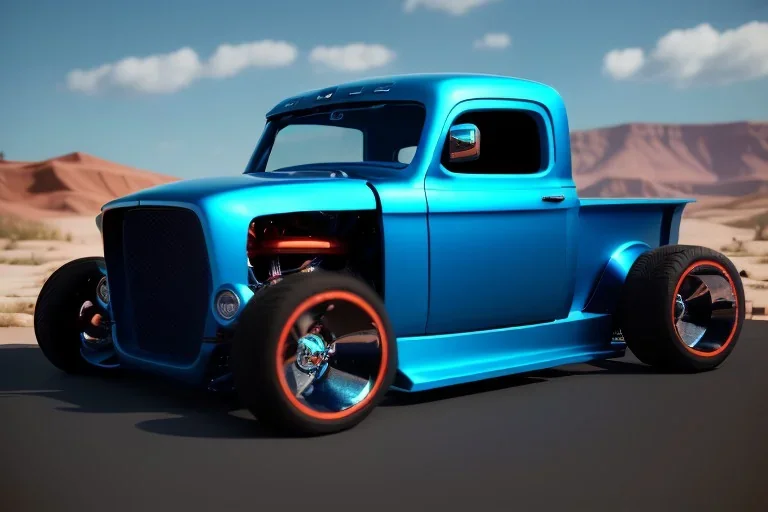 radical themed foose blue 4 door hot rod truck