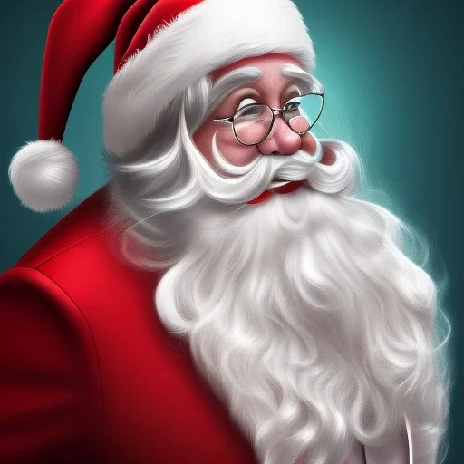 Down syndrome Santa Clause, portrait, 8k resolution