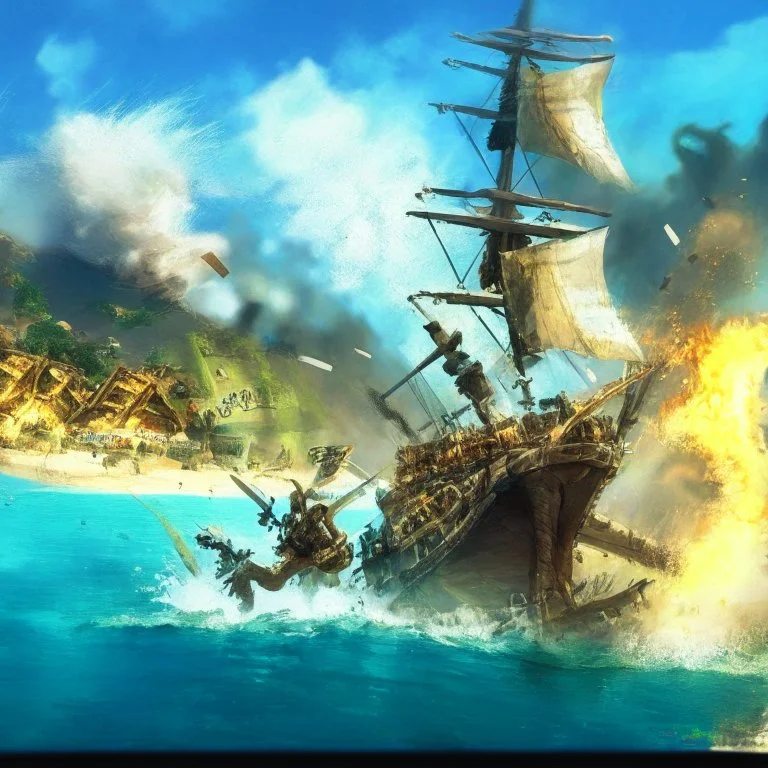 fight two of pirate ships