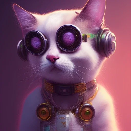 Cyberpunk Portrait of cute cat child perfect composition, hyperrealistic, super detailed, 8k, high quality, trending art, trending on artstation, sharp focus, studio photo, intricate details, highly detailed, by greg rutkowski