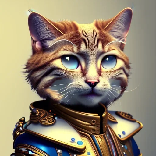 character render of mechanical tabby cat, intricate, ultra-fine detailed, steampunk, ornate, 8k, ultraHD, high-quality, 3d, realistic, trending on artstation, midjourney style, elaborate, openjourney style, close-up