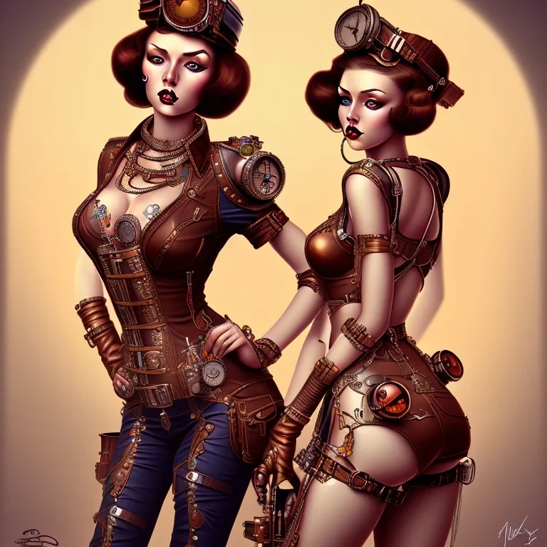 steampunk pinup girl art