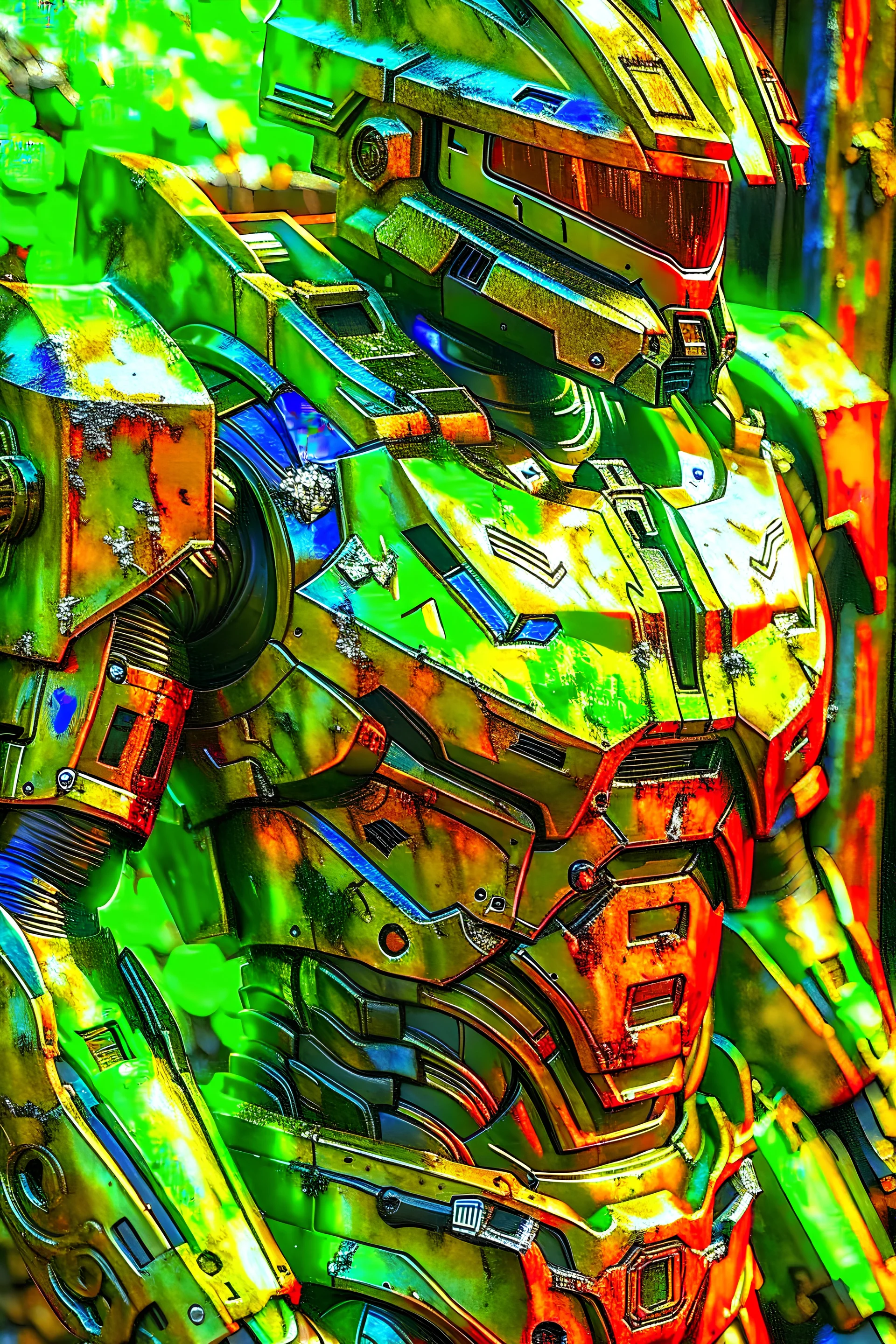 Master Chief rusted armor, photorealistic