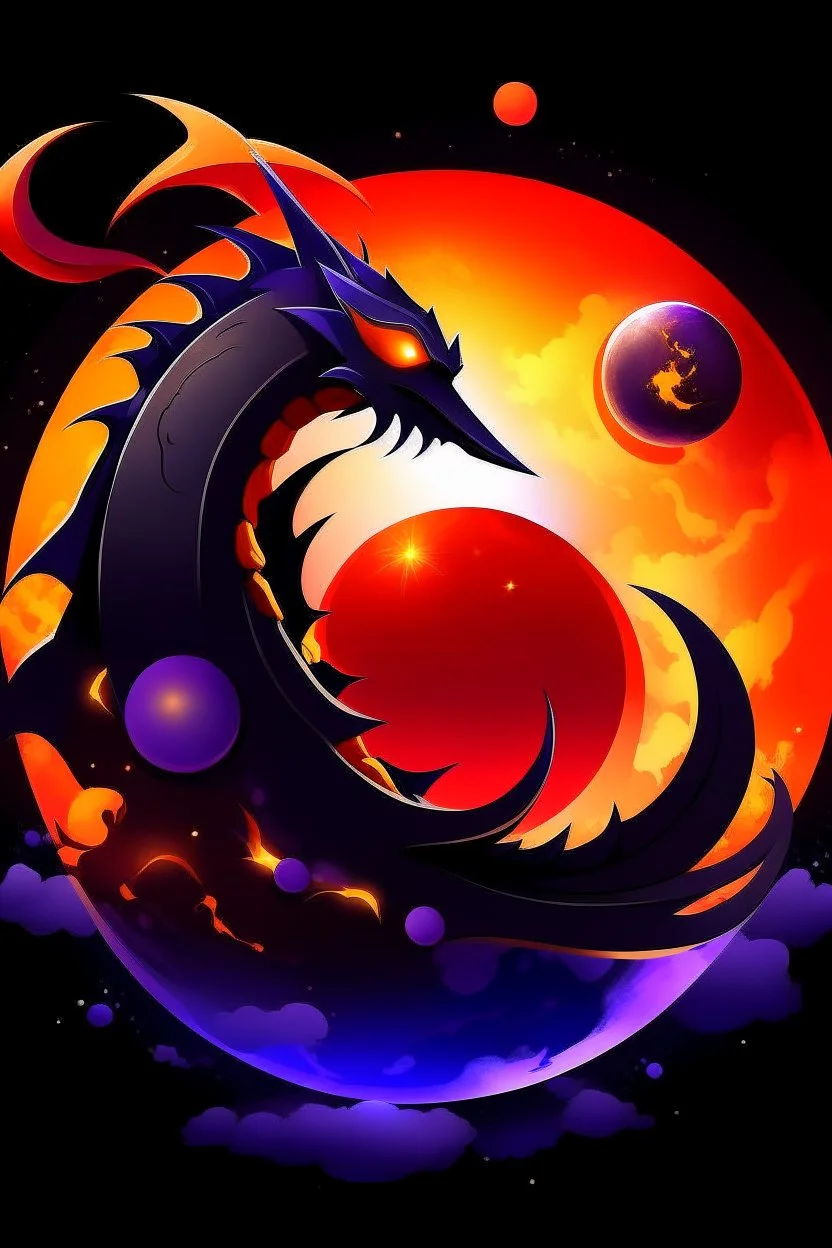 combining darkness and celestial elements. Feature a stylized eclipse at the center, with the moon partially covering the sun, casting claw-like shadows. Use deep purple fading into fiery orange-red. Surround the eclipse with jagged metallic shapes.