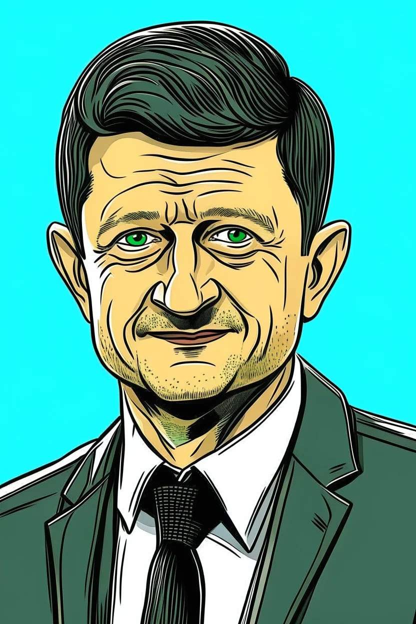 Volodymyr Zelensky cartoon 2d